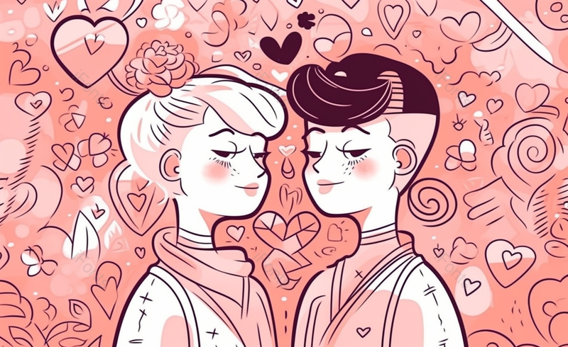 男女情侣头像卡通手绘场景,插画/手绘图,插画/手绘图库,插画/手绘图下载,插画/手绘